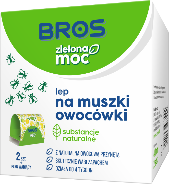 BROS Zielona Moc Lep pułapka na muszki owocówki 2 szt. — opakowanie