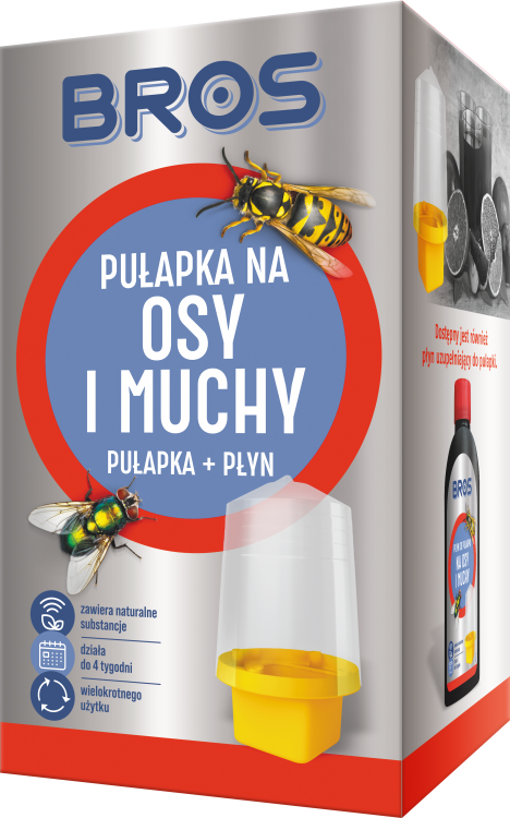 BROS Pułapka z płynem na osy i muchy — opakowanie